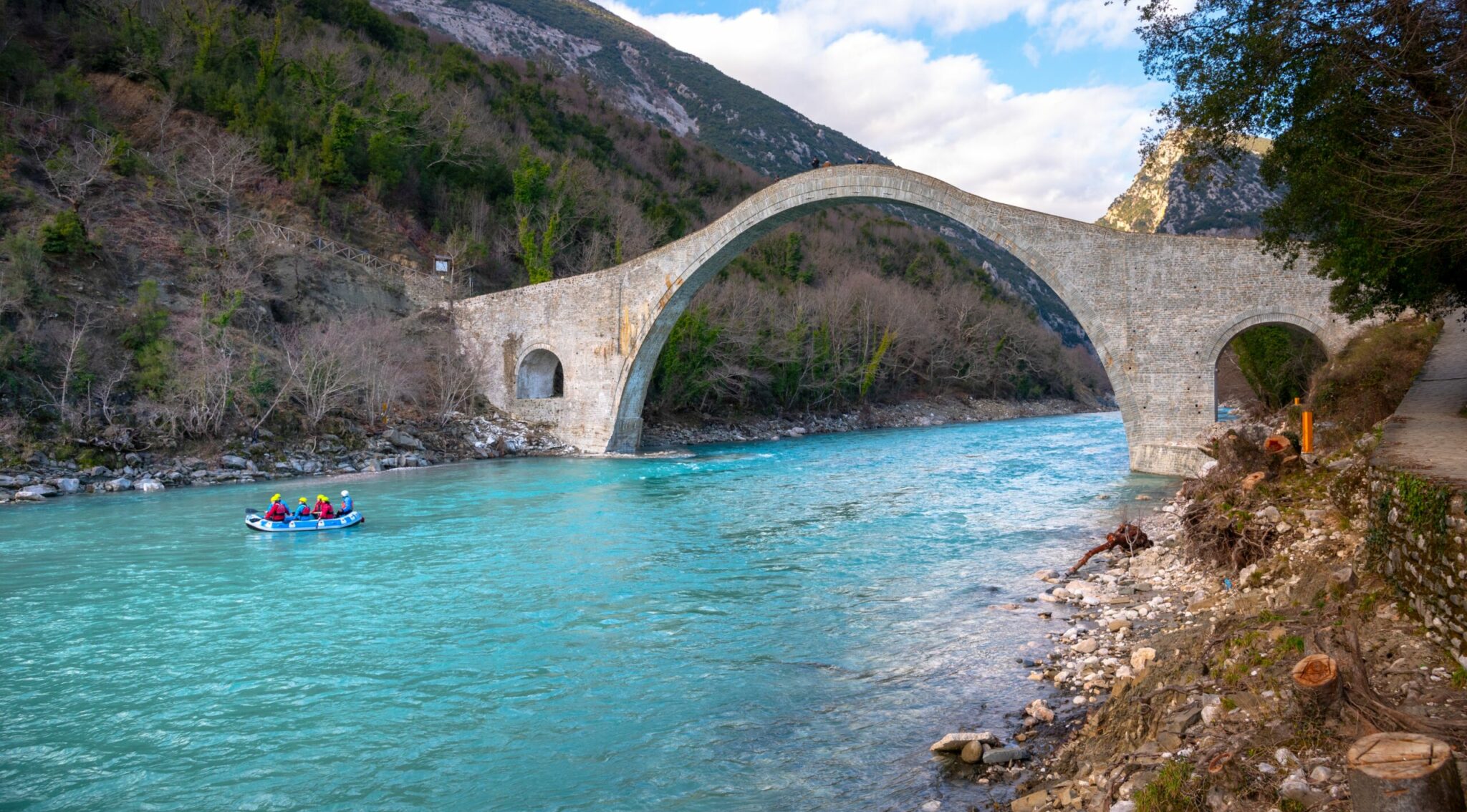 The arched bridge of Plaka over Arachthos River