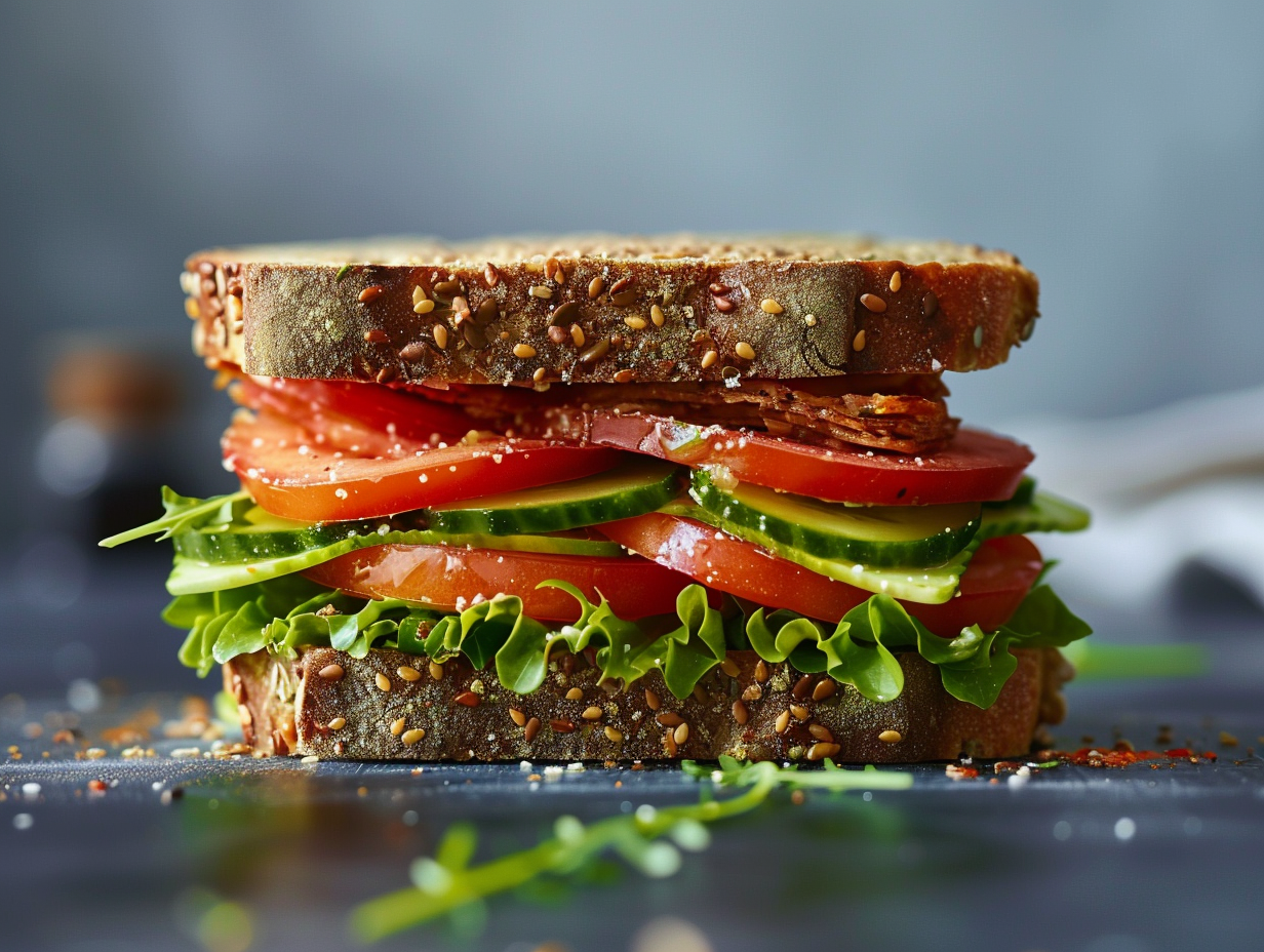 A stunning vegan sandwich