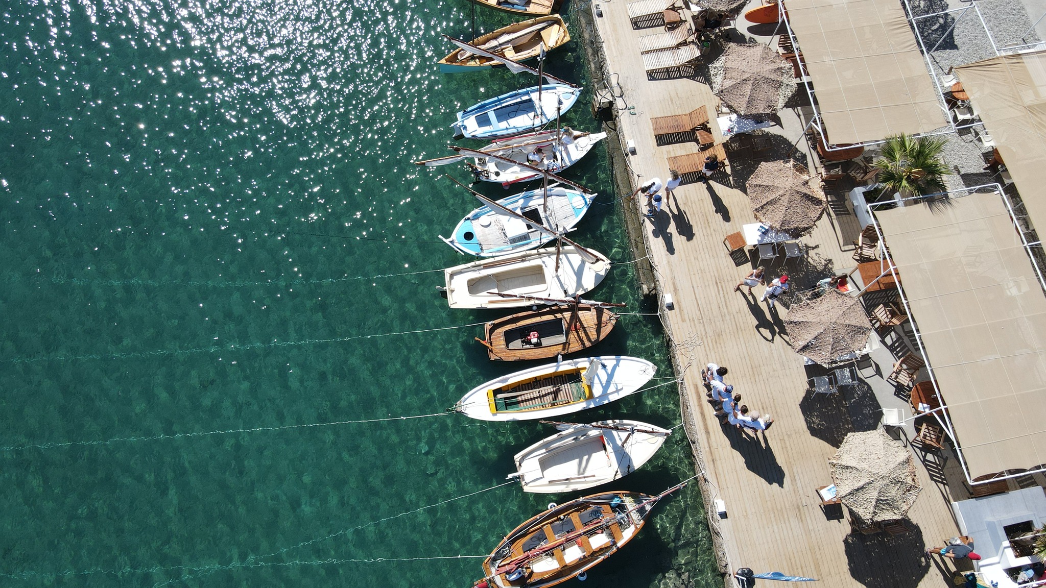 Aerian view over Galaxidi harbor / KoinSEP Mandeio