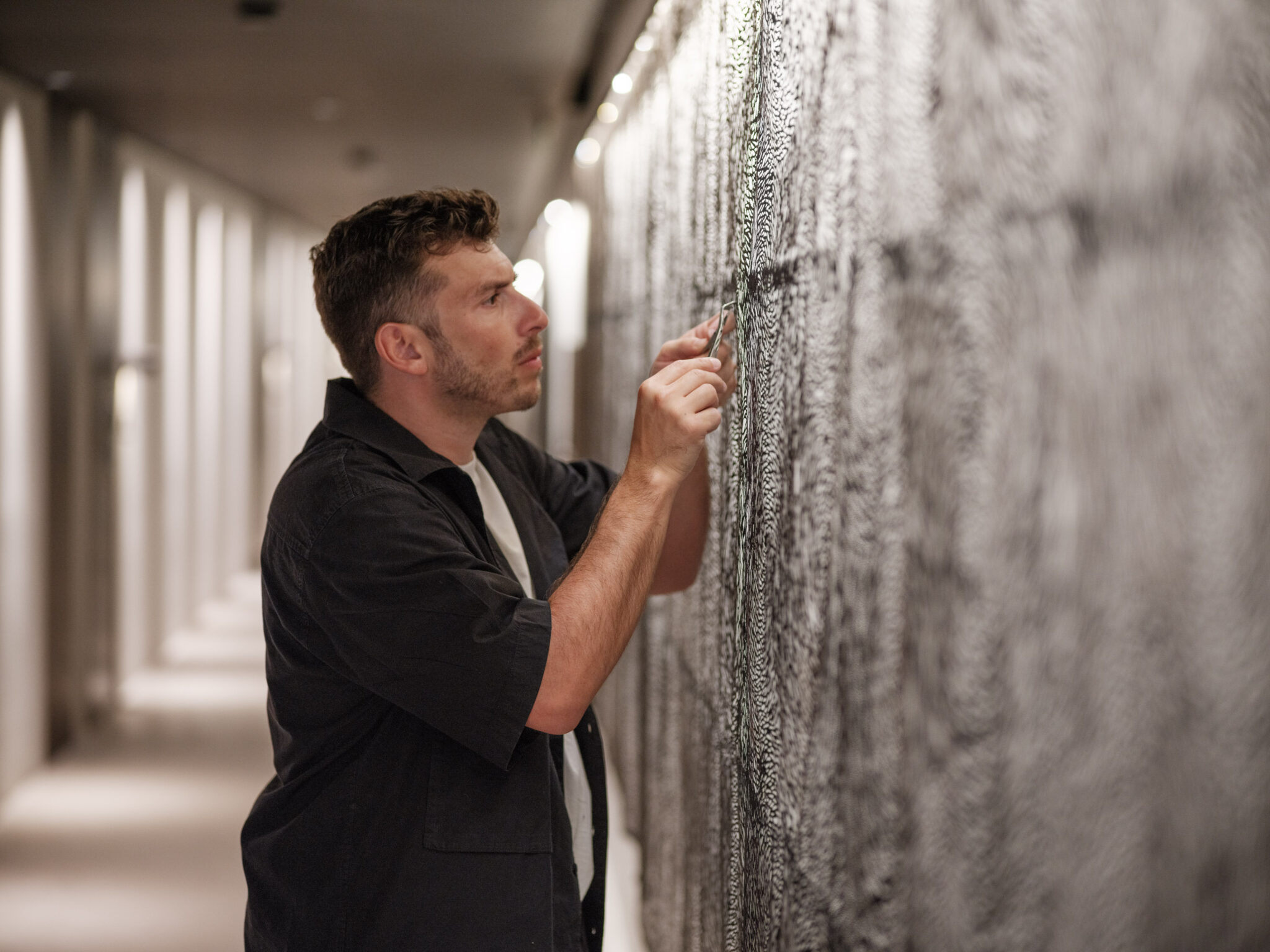 Stratis Tavlarides with his winning artwork