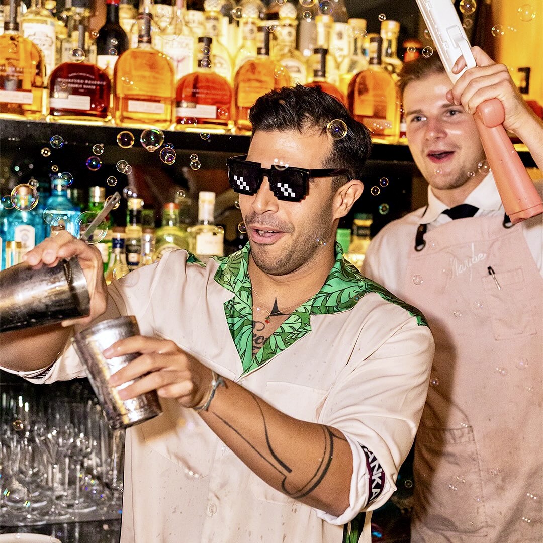 Bar in front of a bar