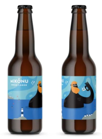 12 Greek island beers: Mikonu Fresh Lager bottle from Mykonos