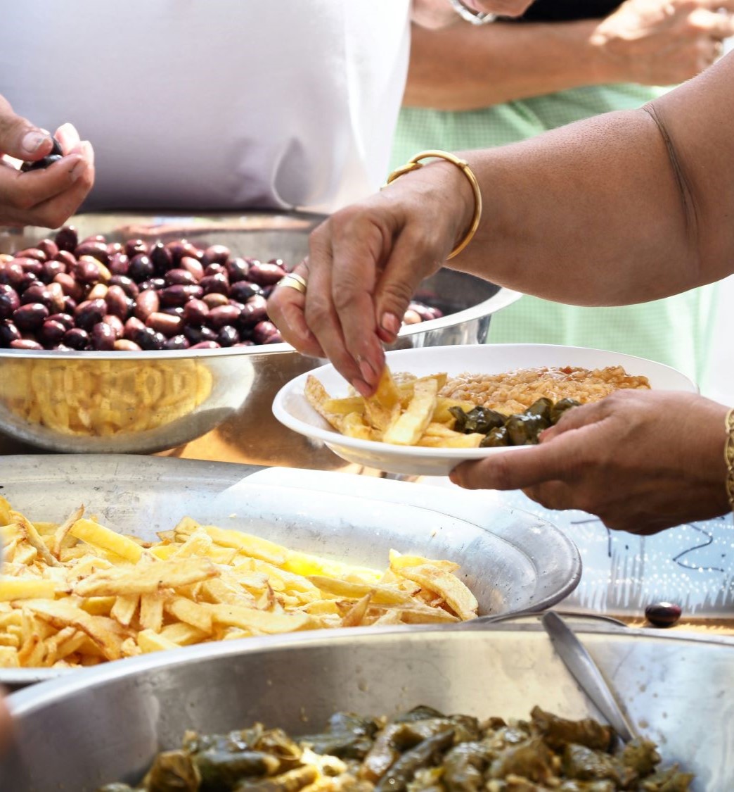 Cheeses of the South Aegean: Food being served at a traditional festival on Kasos