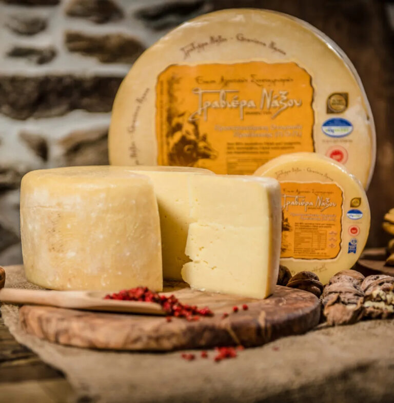 Cheeses of the South Aegean: Wheels and wedges of Naxos graviera