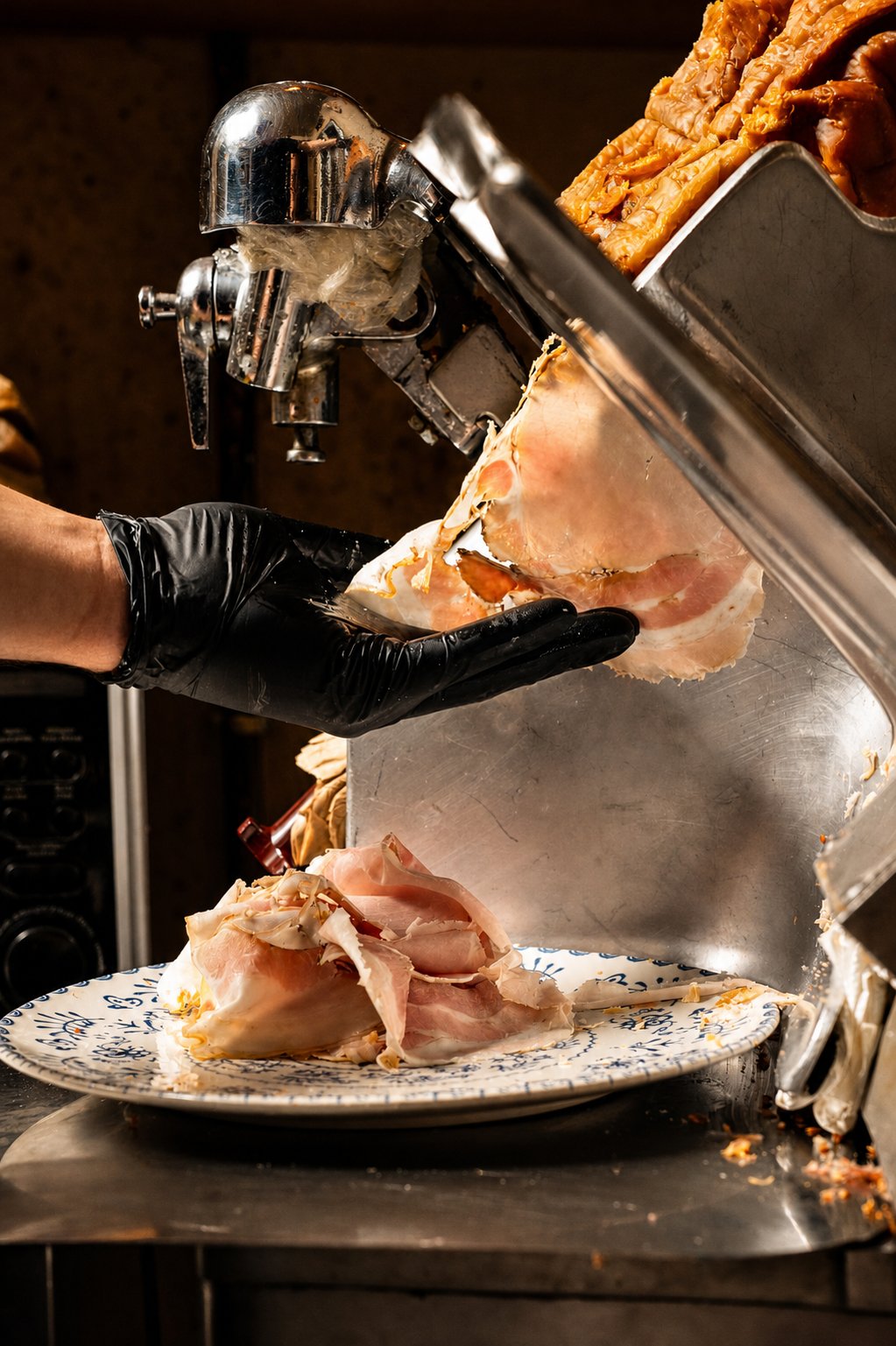 Koukaki&rsquo;s Best Places to Eat: Drupes Spritzeria, cured meat being sliced onto a plate